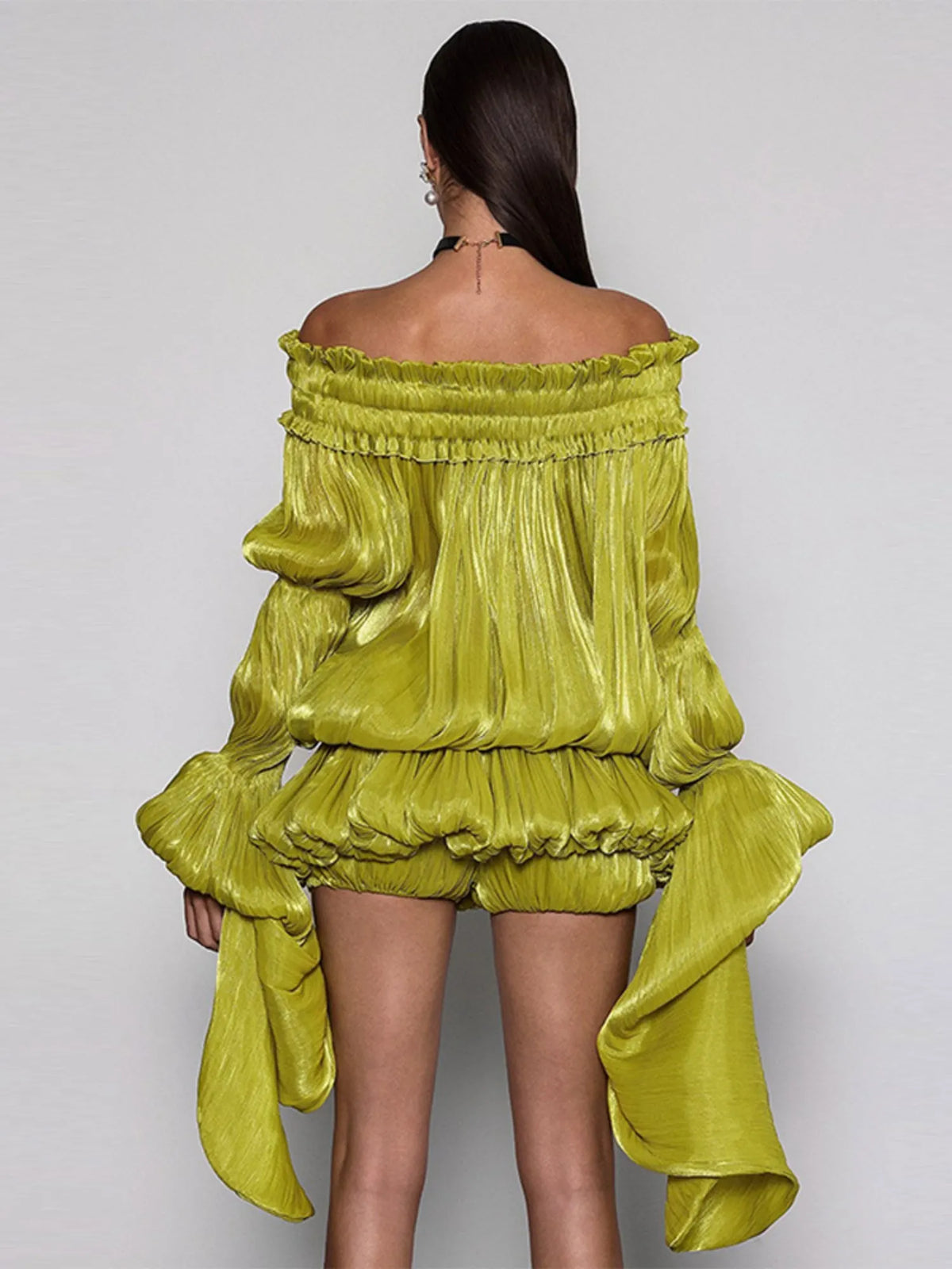 Lunara Off Shoulder Draped Mini Dress