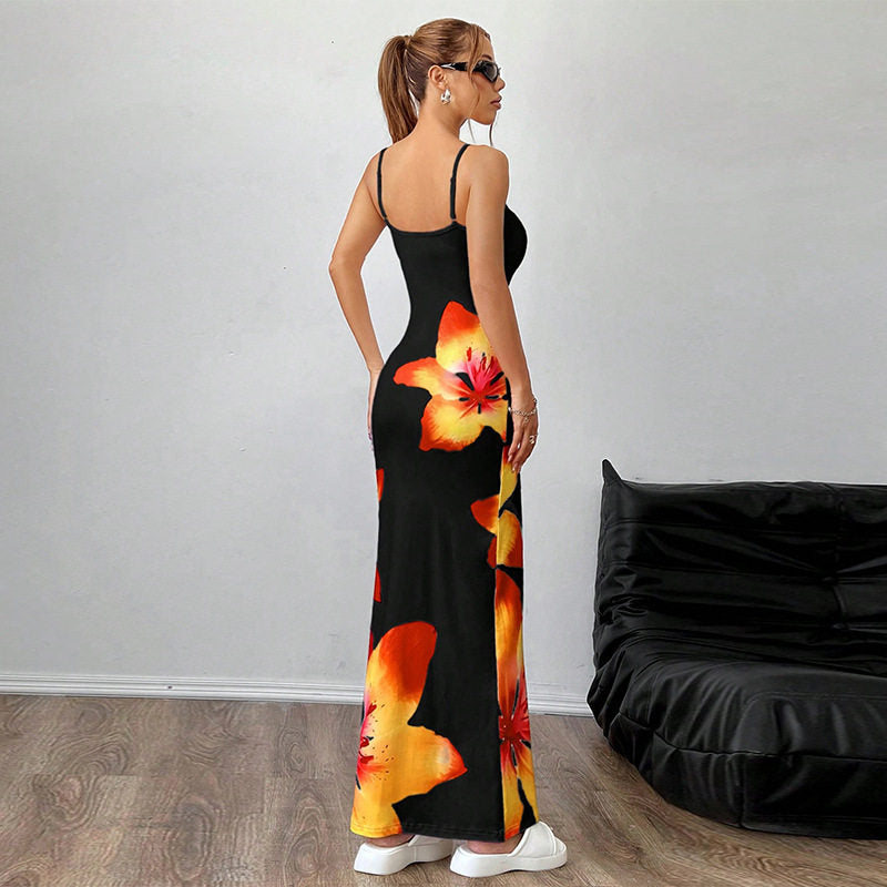 Printed Fitted Midi Dress