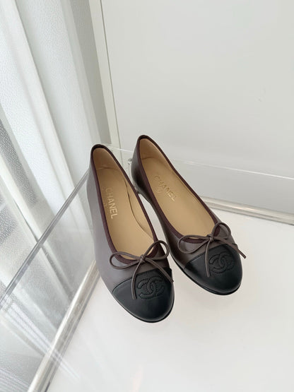 ballet flats brown mix black lambskin 566819