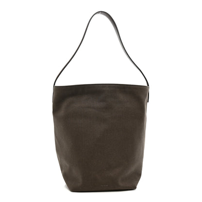 Canvas Calfskin Medium N/S Park Tote Taupe