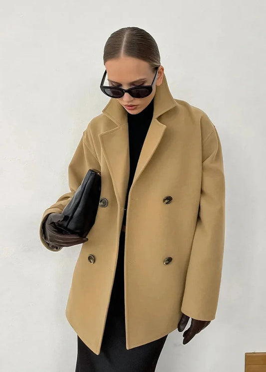 Double Breasted Wool Coat With Relaxed Fit