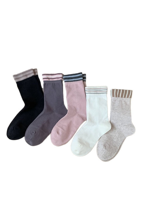 Rufia - Striped Ribbed Mid-Calf Capsule Socks