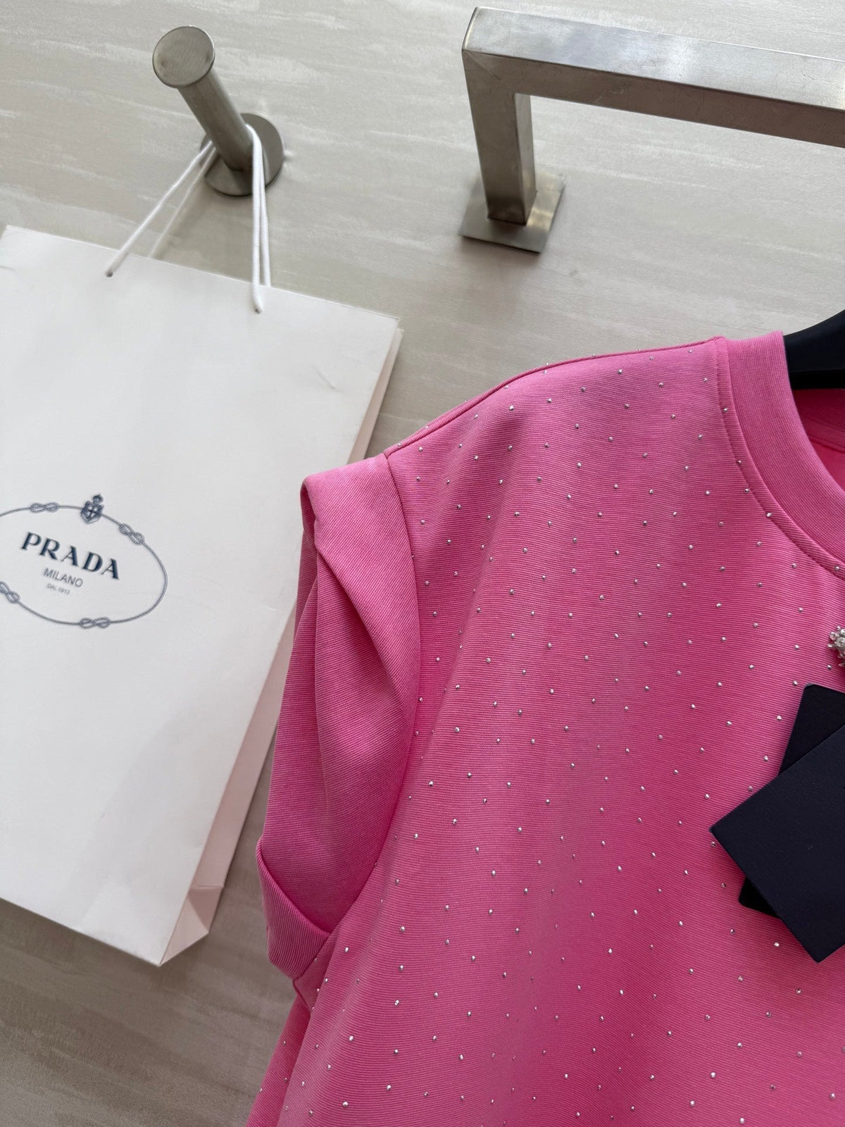 Prada 25 Diamond Dress Pink Cotton