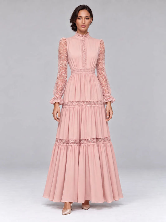 Ivy Vintage Cut-out Long-Sleeve Maxi Dress