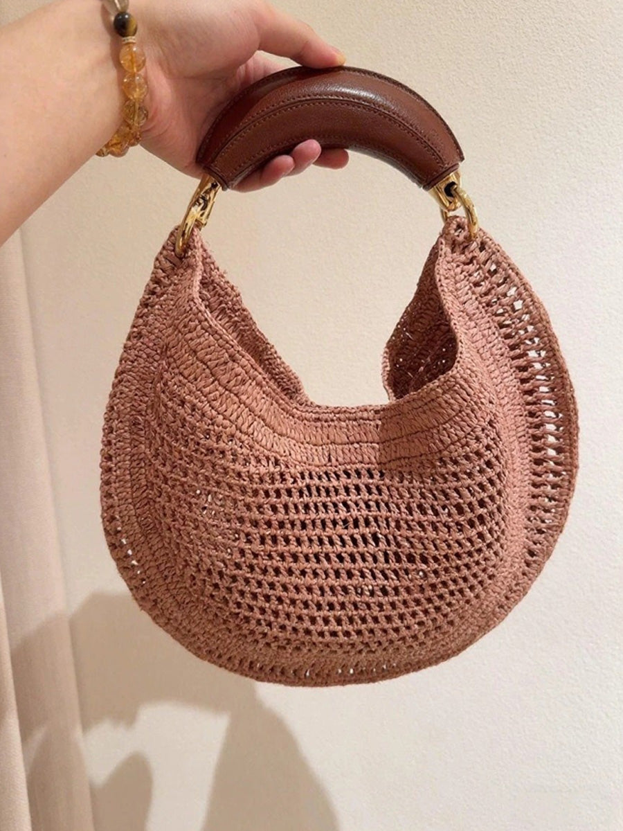 Ivy Hand-Woven Crescent Bag