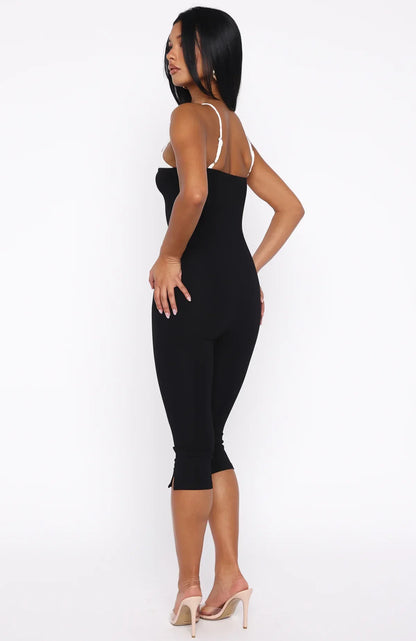 Come Back For Me Capri Jumpsuit Black