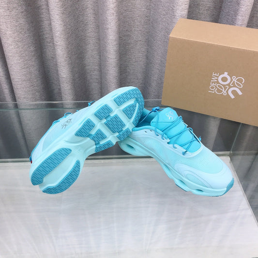 Loewe 2025 x On Cloud Solo Running Sneakers Blue Nylon Calfskin 597427
