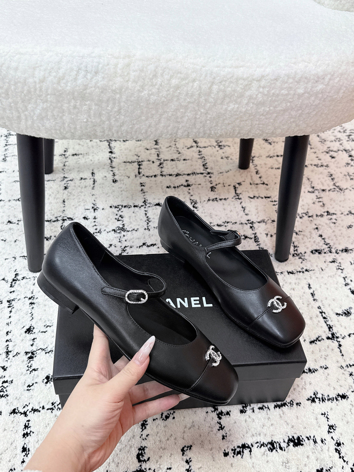 CC 25B MaryJane Shoes Black Sheepskin