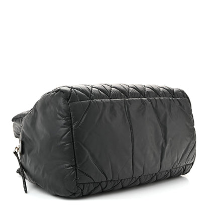Nylon Coco Cocoon Zipped Tote Black
