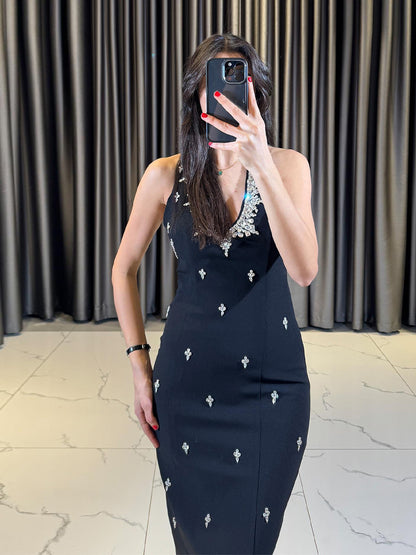Rosalind Knitted V-Neck Maxi Dress