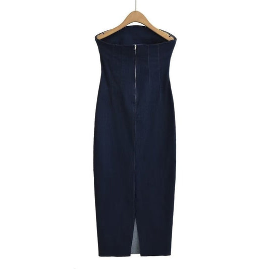 Slimming Denim Tube Dress