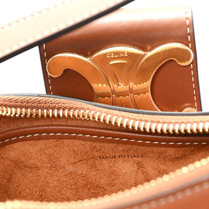 Smooth Calfskin Medium Strap Ava Triomphe Shoulder Bag Tan