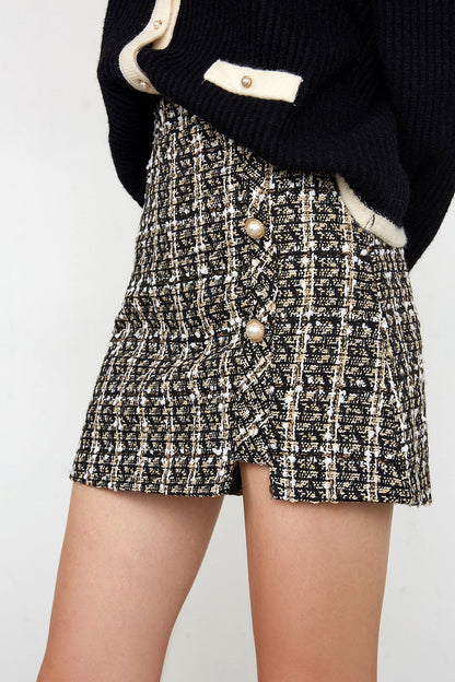 Abigale Beige Check Skirt