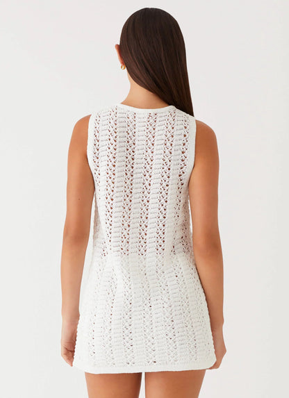 Capri Glow Knit Top - Cloud White
