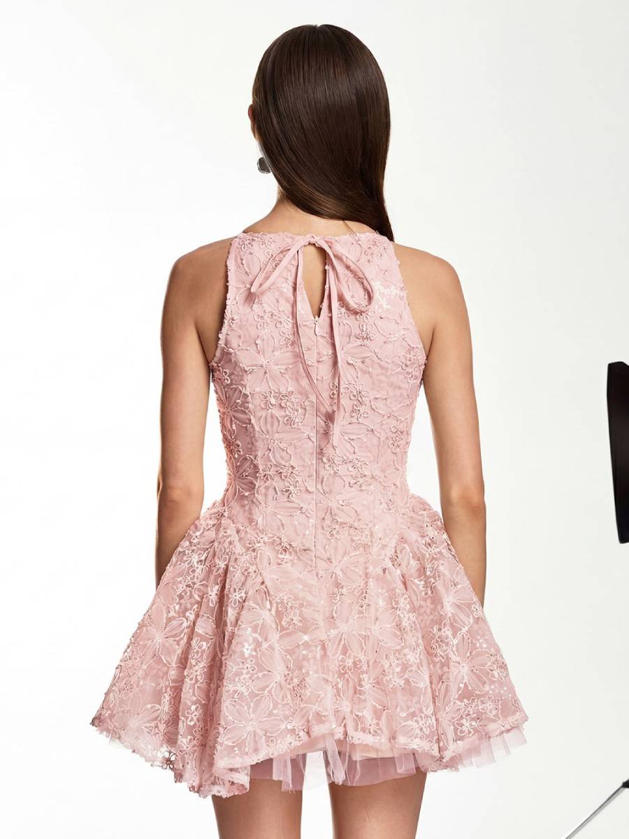 Aria Sequin Floral Tulle Mini Dress