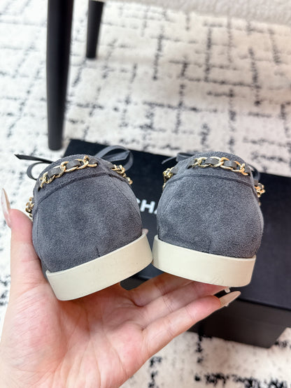 CC Cruise 25/26 Moccasins Black Slate Blue Gray Suede