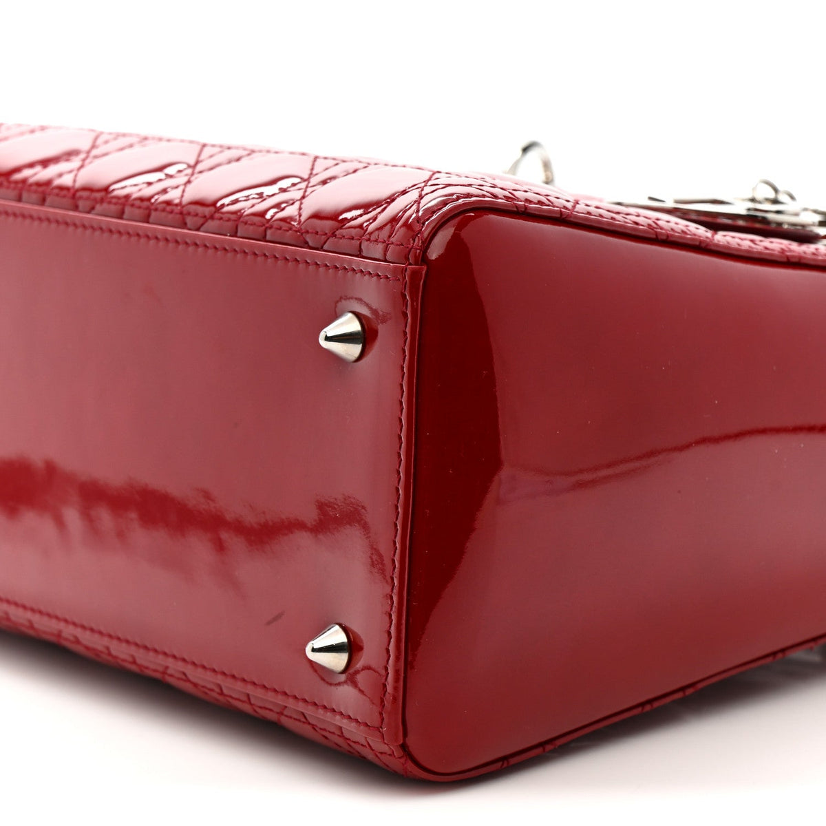 Patent Cannage Medium Lady Dior Red