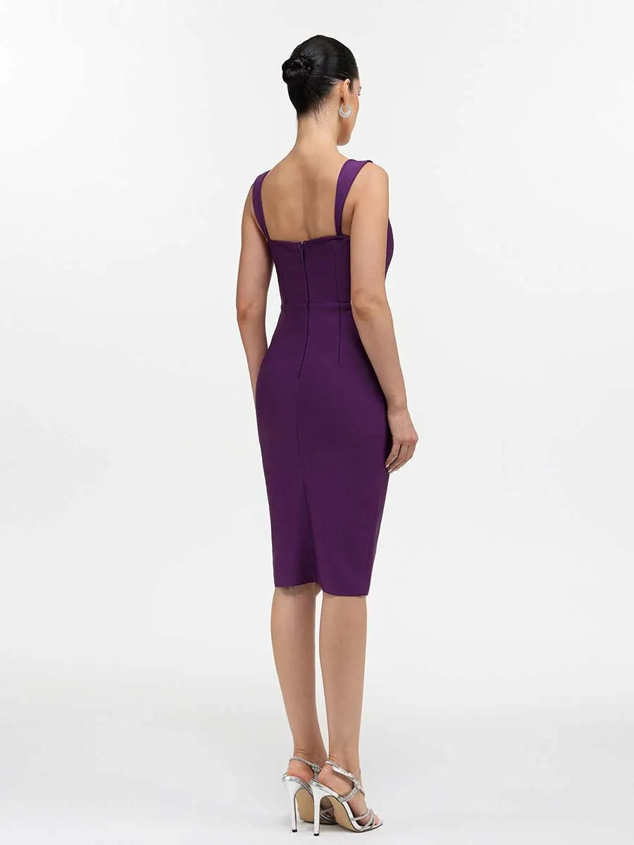 Milena Button Front Bandage Midi Dress