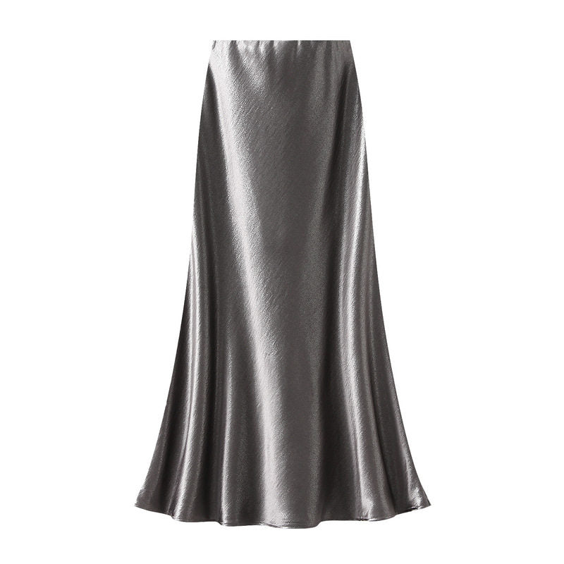 Long Satin Mermaid Pencil Skirt