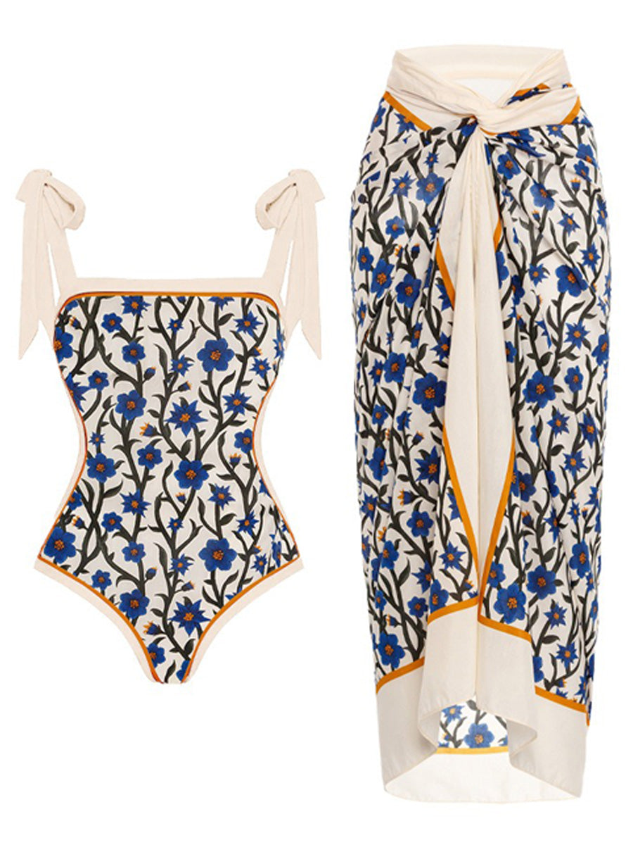 Natalie Chiffon Printed Swimsuit Set
