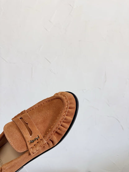 YSL Le Loafer Supple Camel Suede