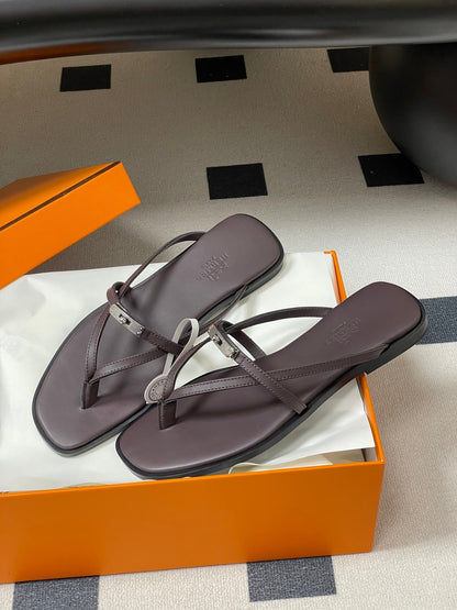 HM Miss Sandal Dark Brown in Calfskin 593824