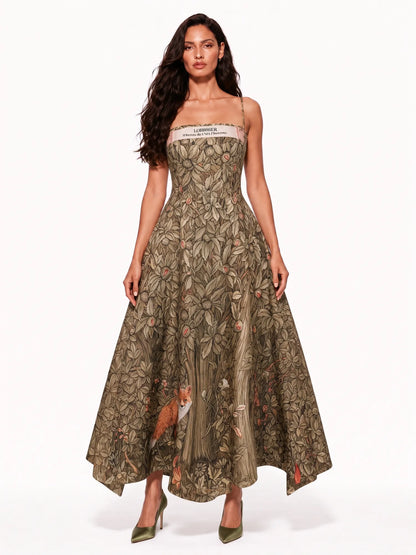 Sienna Floral-Print Camisole Midi Dress