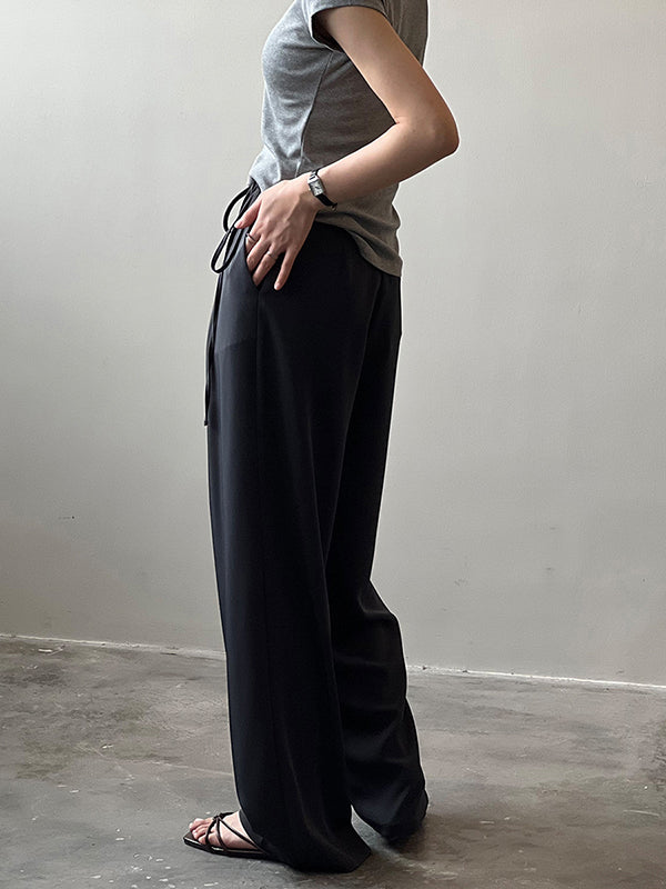 Urban Wide Leg Bandage Solid Color Pants