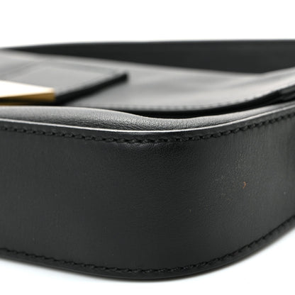 Vitello Flamingo Enamel Baguette Black