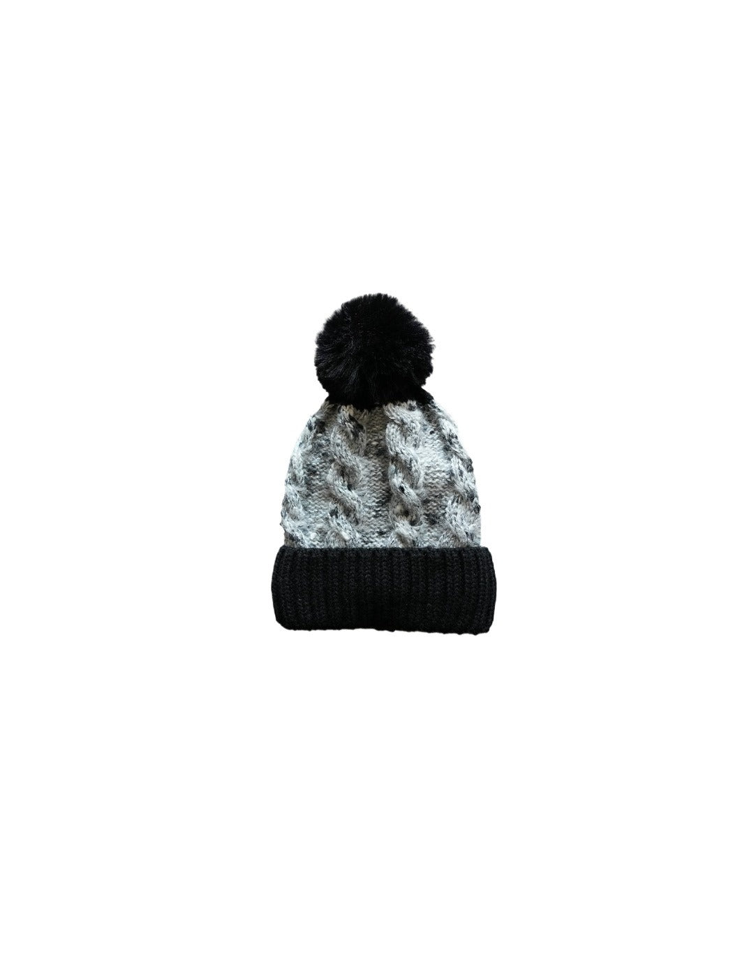 Haila - Speckled Knitted Beanie with Pompom