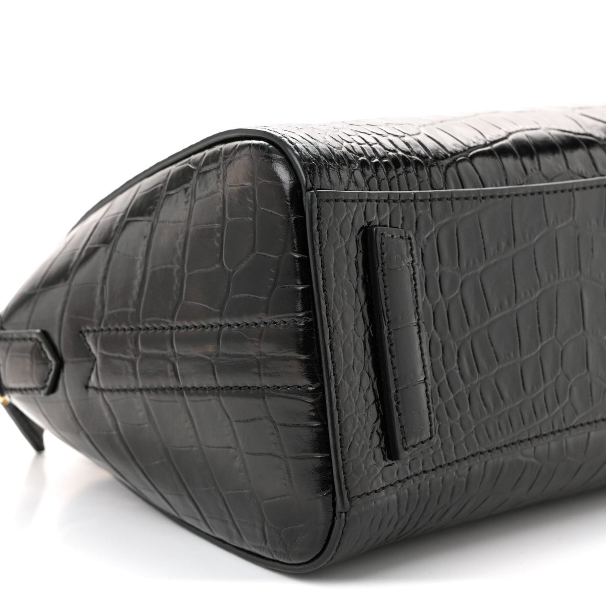 Calfskin Crocodile Embossed Mini Antigona Black