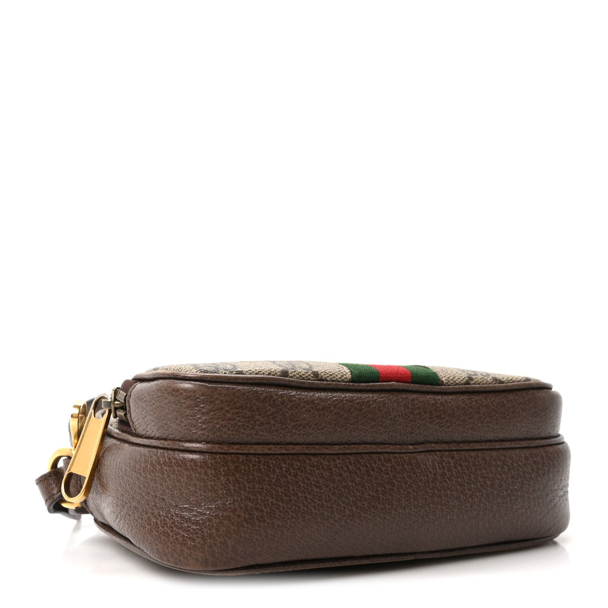 GG Supreme Monogram Textured Dollar Calfskin Web Mini Ophidia Convertible Shoulder Bag Beige Ebony New Acero