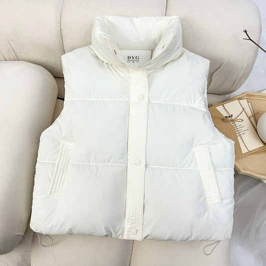 Solid Color Cotton Vest Jacket