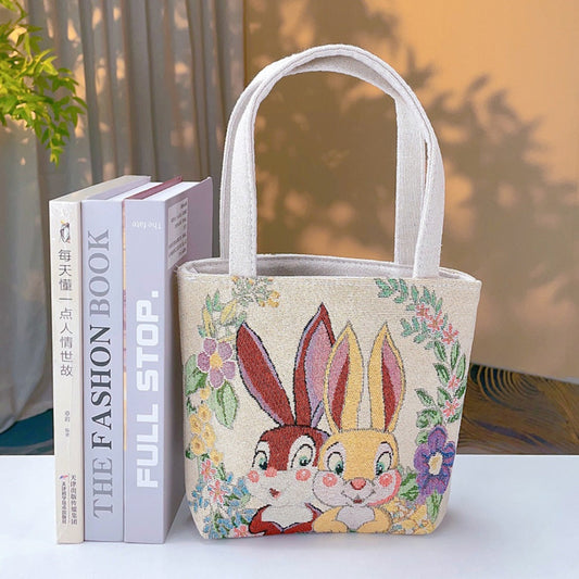 Cosbai - Embroidered Canvas Handbag