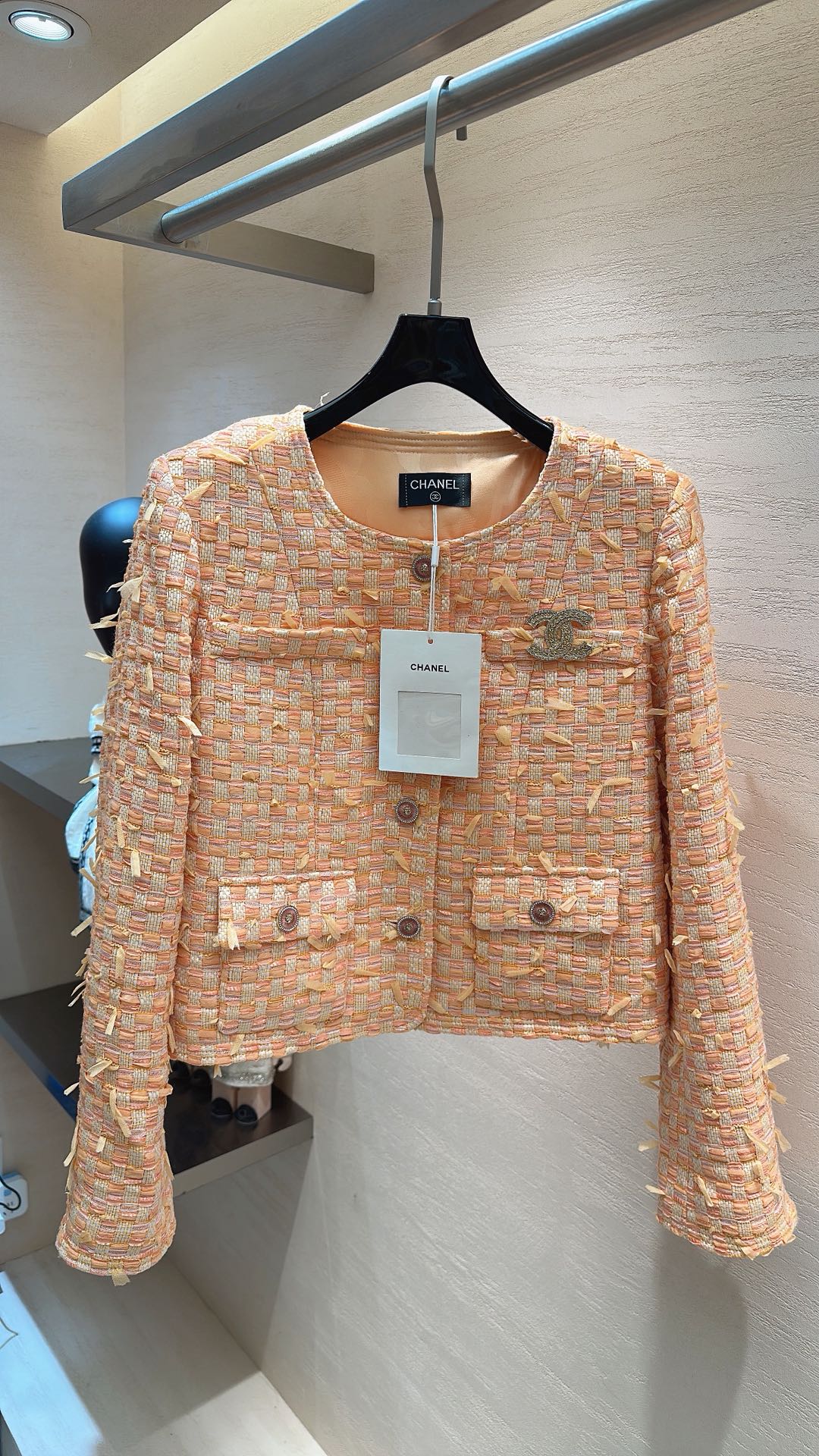 CHANEL SWEET GIRL JACKET ORANGE TWEED