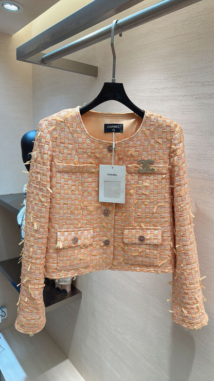 CHANEL SWEET GIRL JACKET ORANGE TWEED