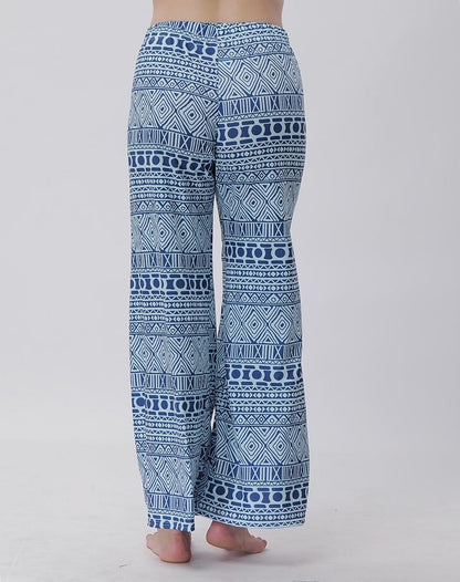Summer Trousers With Split Legs And Horn Printed Trousers Yoga Pants Casual Loose Leisure Pants
