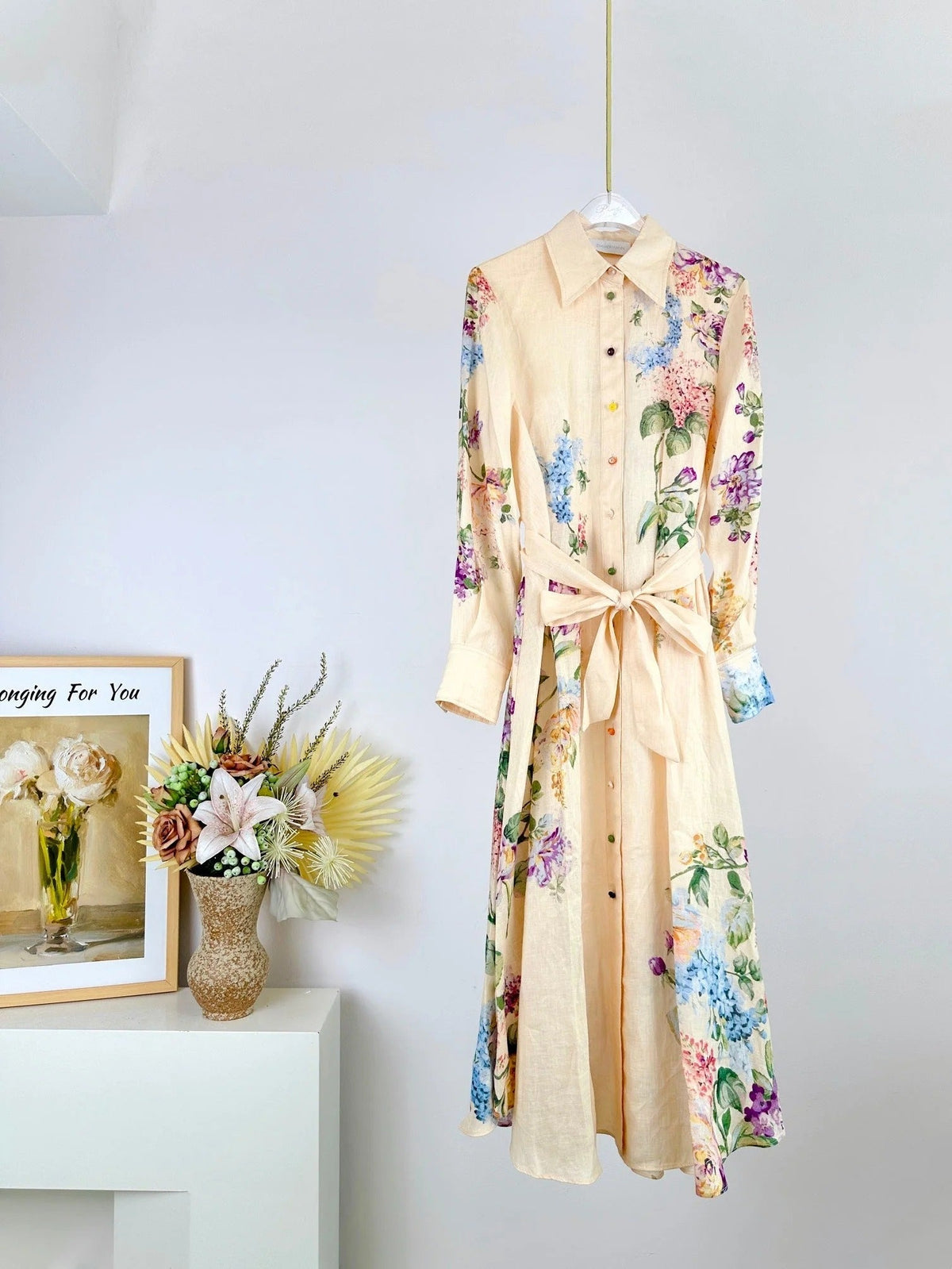 HALLIDAY TUCKED SHIRT DRESS 25S IN LINEN 266345