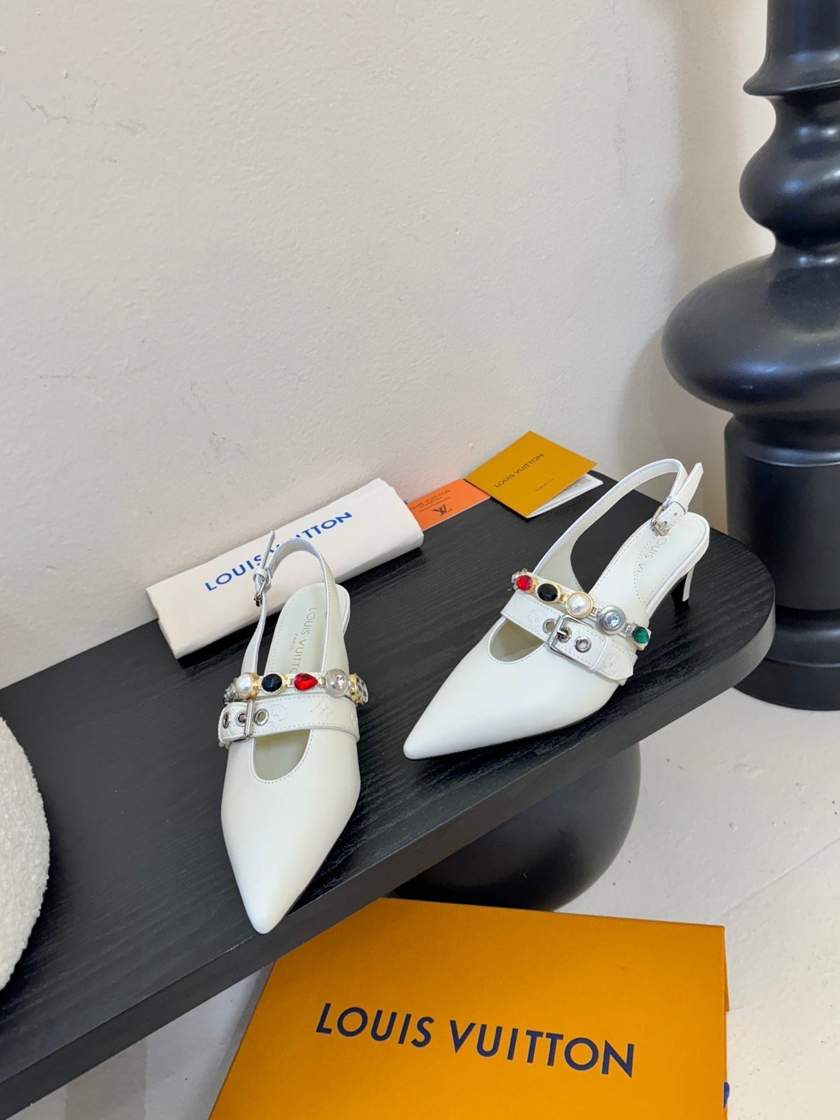LV Vibe Slingback 6cm Off White Cowhide 580331