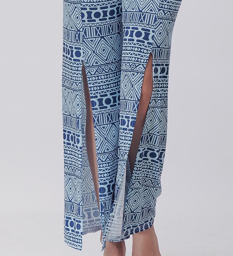 Summer Trousers With Split Legs And Horn Printed Trousers Yoga Pants Casual Loose Leisure Pants
