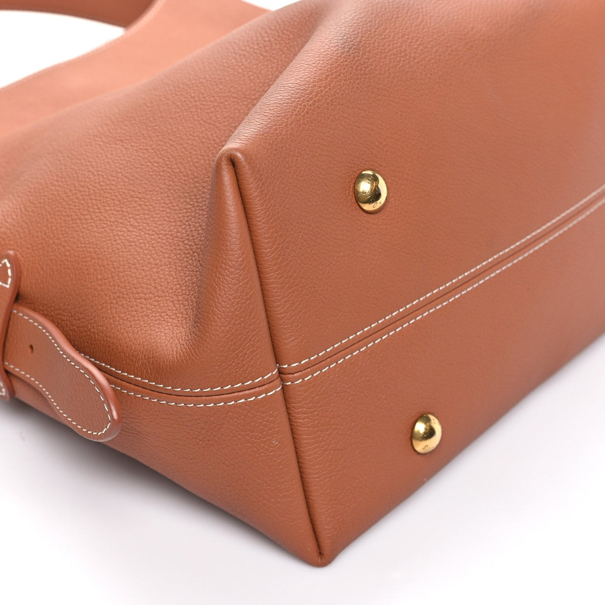 Grained Calfskin Low Key Hobo MM Cognac