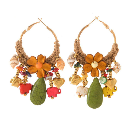 Earwish - Boho Woven Floral Beads Earrings - Sweet &amp; Bold