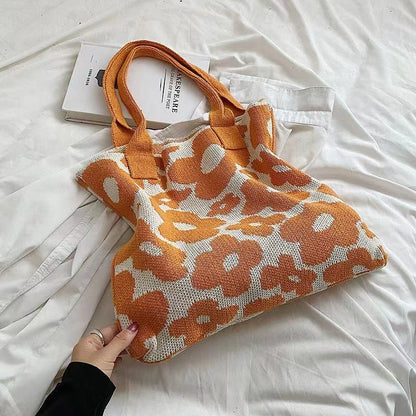 Crochet Tote Bag Flower Bag Large Capacity Tote Bag