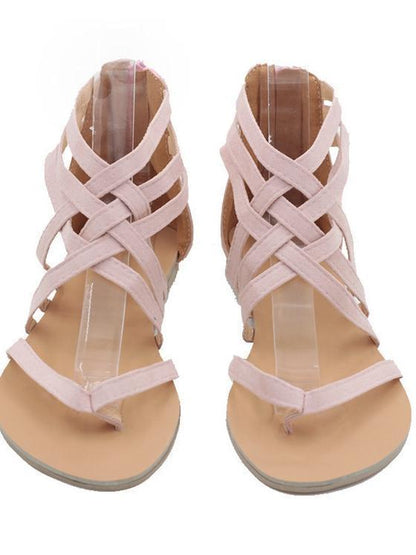 Knitted Toe Roman Sandals Female Summer Flat Large Size Women'S Shoes