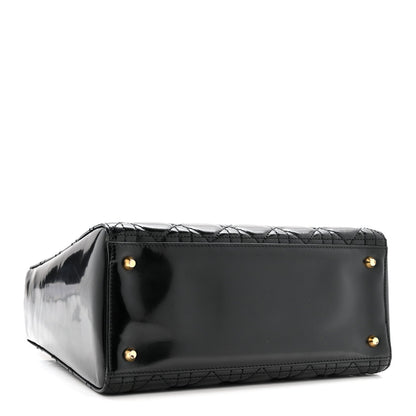 Patent Cannage Medium Lady Dior Black