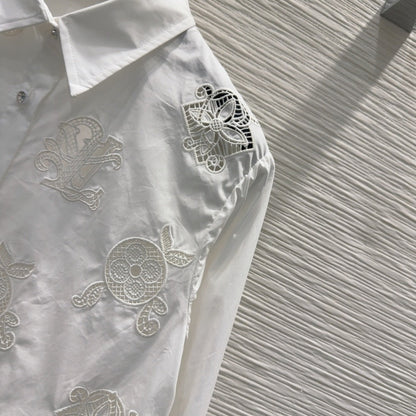 LV 25S Simple Logo Design Shirt White Cotton