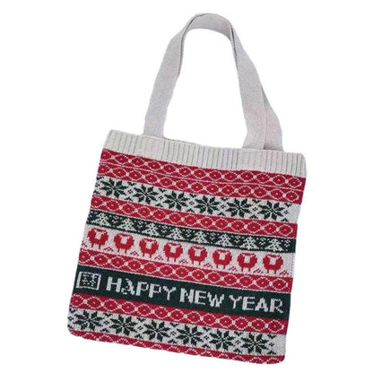 Crochet Tote Bag Christmas Knit Bag