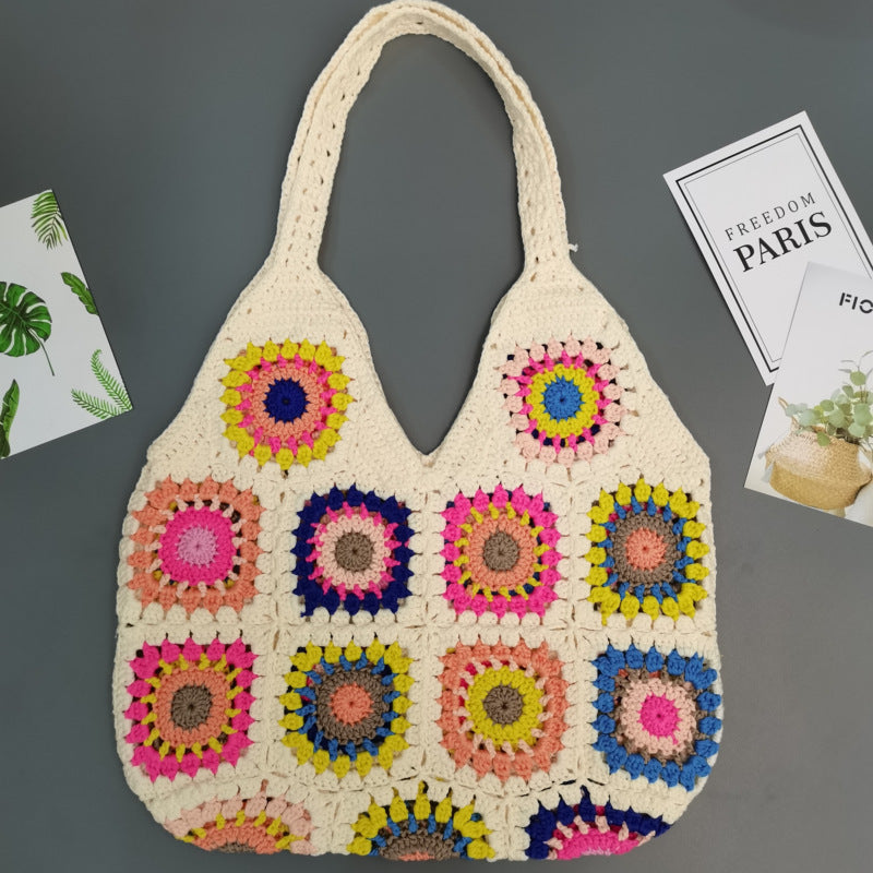 Crochet Granny Square Bag Knitted Underarm Bag