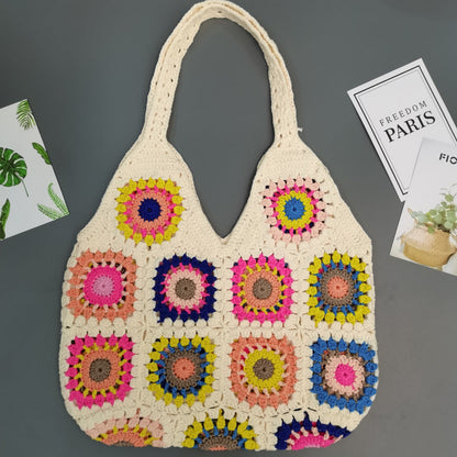Crochet Granny Square Bag Knitted Underarm Bag