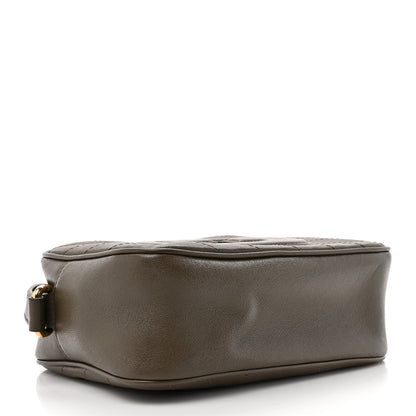 Sakai Be Green Calfskin Diagonal Stitched Small Blondie Shoulder Bag Craclet Brown